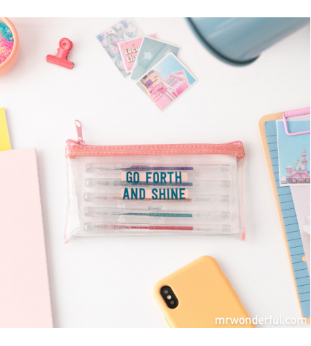 KIT DE 5 CANETAS GLITTER MR. WONDERFUL 